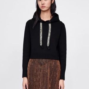 ZARA Knit Sweater with Sparkly Stripe